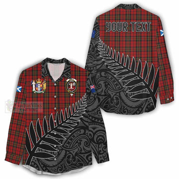 Brodie Crest Tartan Women's Casual Shirt with New Zealand Silver Fern Half Style