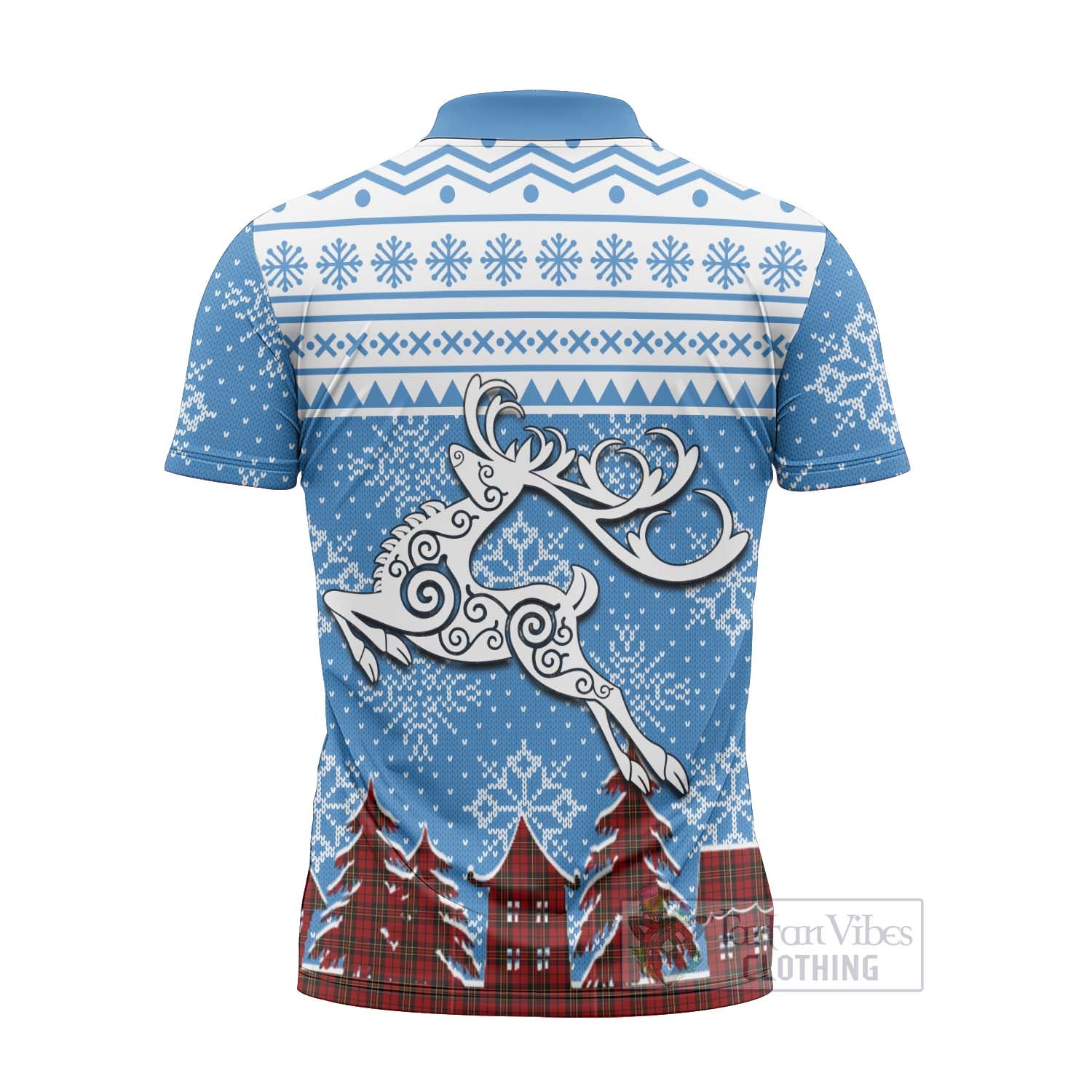 Tartan Vibes Clothing Brodie Clan Christmas Zipper Polo Shirt Celtic Reindeer Style