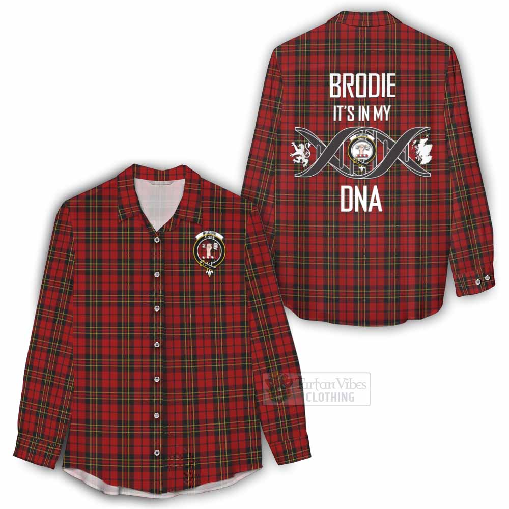 Tartan Vibes Clothing Brodie Tartan Women's Casual Shirt with Family Crest DNA In Me Style