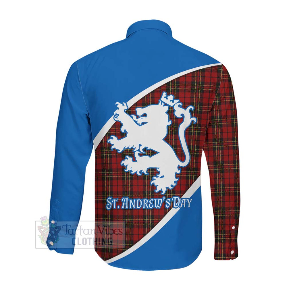 Tartan Vibes Clothing Brodie Family Crest Tartan Long Sleeve Button Shirt Celebrate Saint Andrew's Day in Style