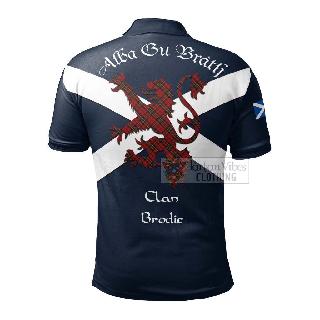 Tartan Vibes Clothing Brodie Tartan Lion Rampant Polo Shirt – Proudly Display Your Heritage with Alba Gu Brath and Clan Name