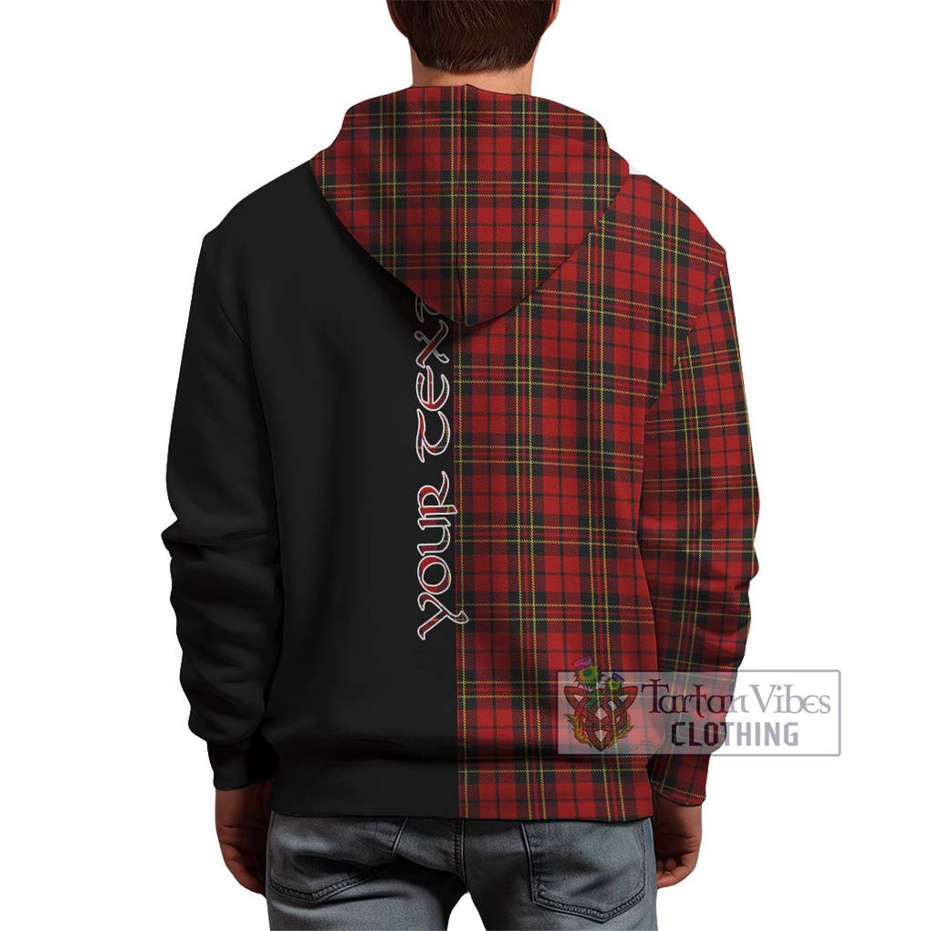 Brodie Tartan Hoodie with Family Crest and Half Of Me Style - Tartanvibesclothing Shop