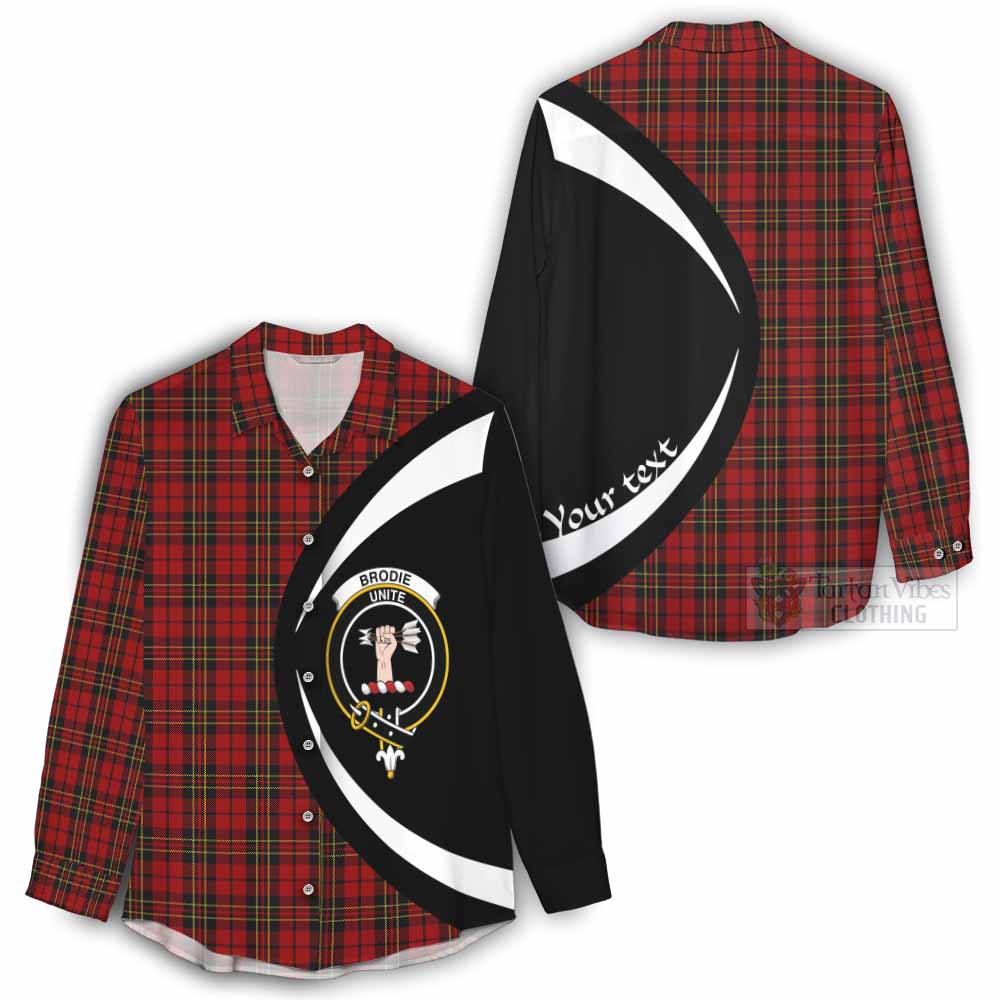 Tartan Vibes Clothing Brodie Tartan Women's Casual Shirt with Family Crest Circle Style