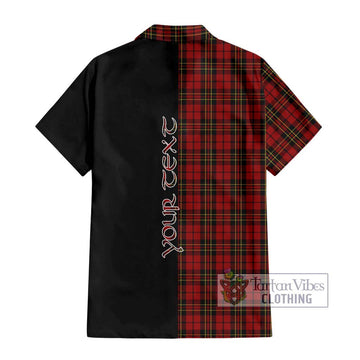 Brodie Tartan Short Sleeve Button Shirt with Family Crest and Half Of Me Style