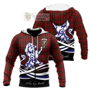 Brodie Tartan Knitted Hoodie with Alba Gu Brath Regal Lion Emblem