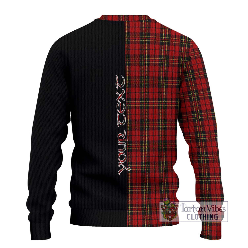 Brodie Tartan Knitted Sweater with Family Crest and Half Of Me Style - Tartanvibesclothing Shop