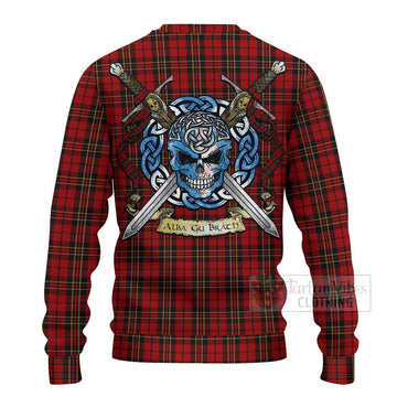 Brodie Tartan Ugly Sweater with Family Crest Celtic Skull Style