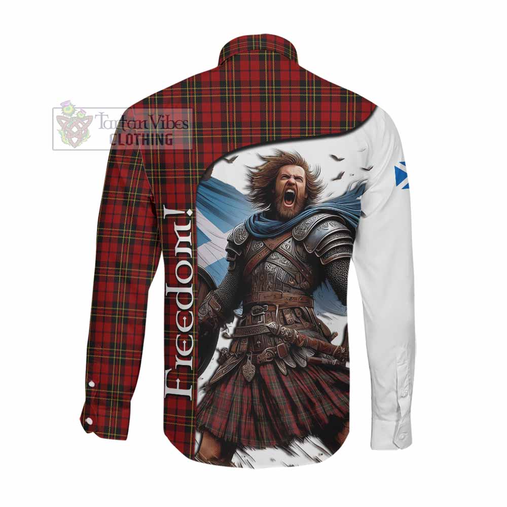 Tartan Vibes Clothing Brodie Crest Tartan Long Sleeve Button Shirt Inspired by the Freedom of Scottish Warrior