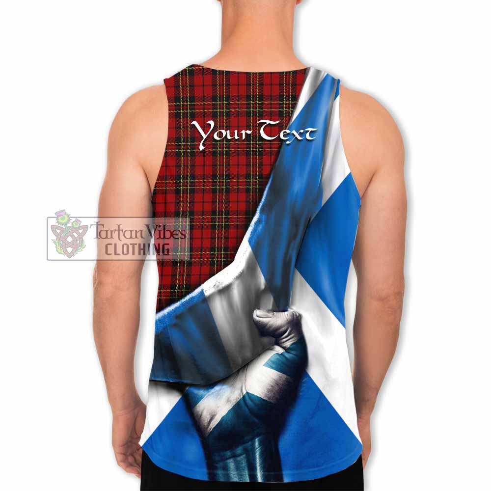 Tartan Vibes Clothing Brodie Tartan Men's Tank Top with Family Crest Scotland Patriotic Style