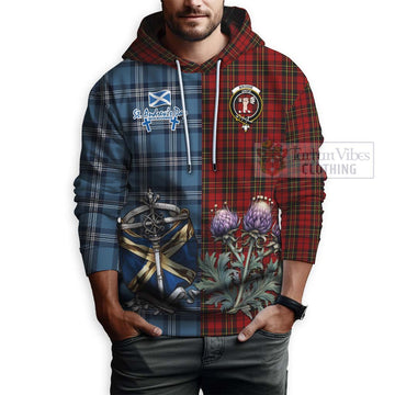 Brodie Tartan Hoodie Happy St. Andrew's Day Half Tartan Style