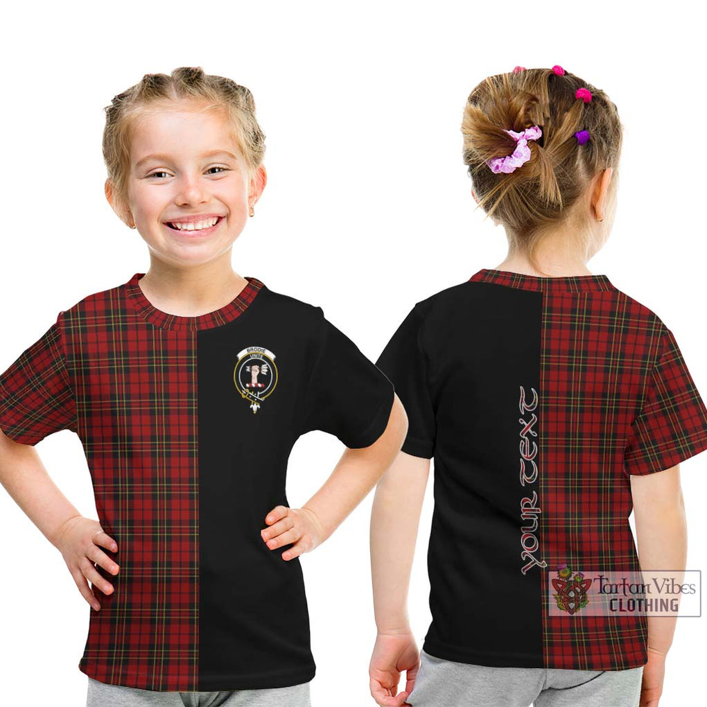 Brodie Tartan Kid T-Shirt with Family Crest and Half Of Me Style - Tartanvibesclothing Shop