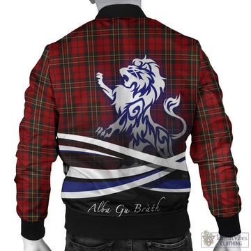 Brodie Tartan Bomber Jacket with Alba Gu Brath Regal Lion Emblem