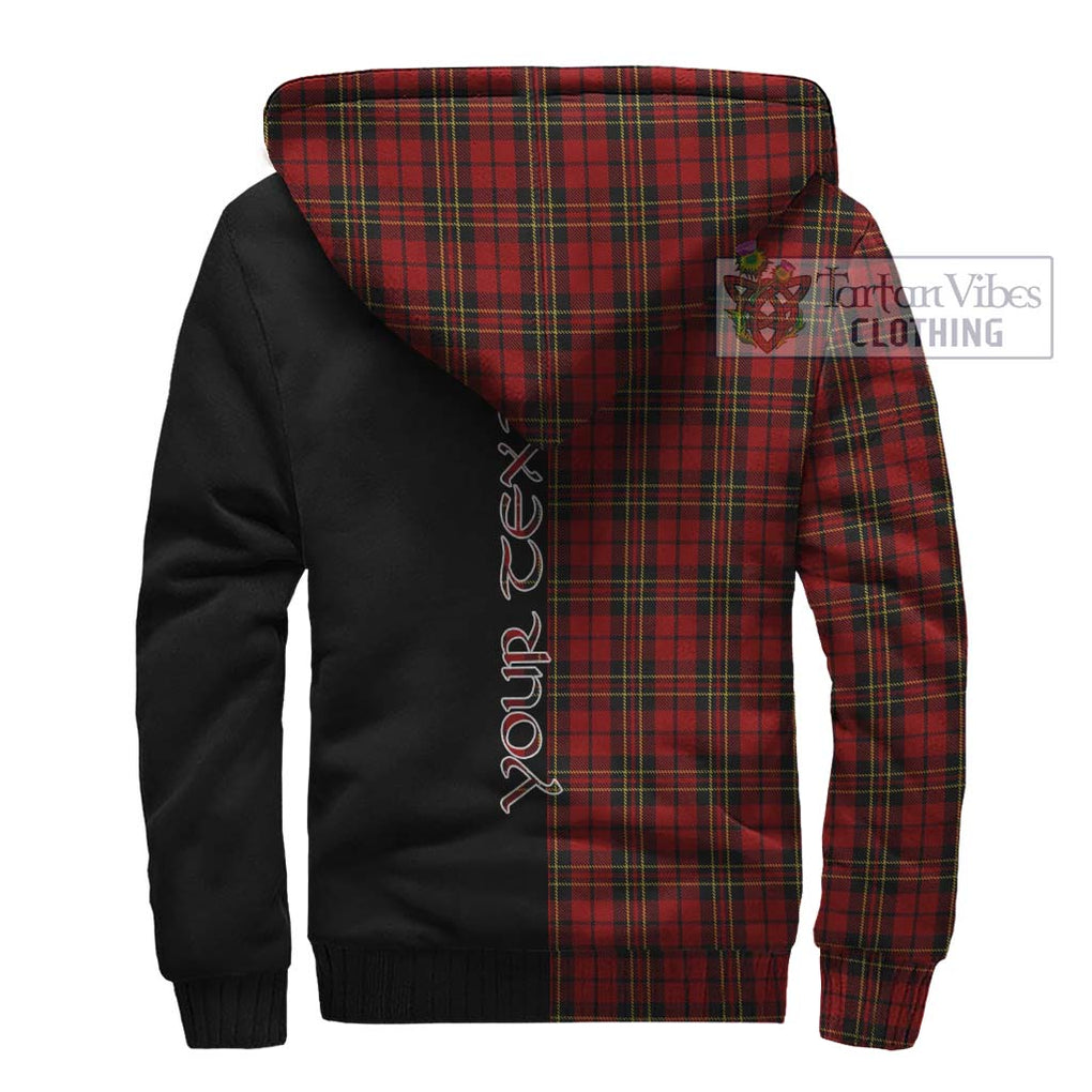 Brodie Tartan Sherpa Hoodie with Family Crest and Half Of Me Style - Tartanvibesclothing Shop