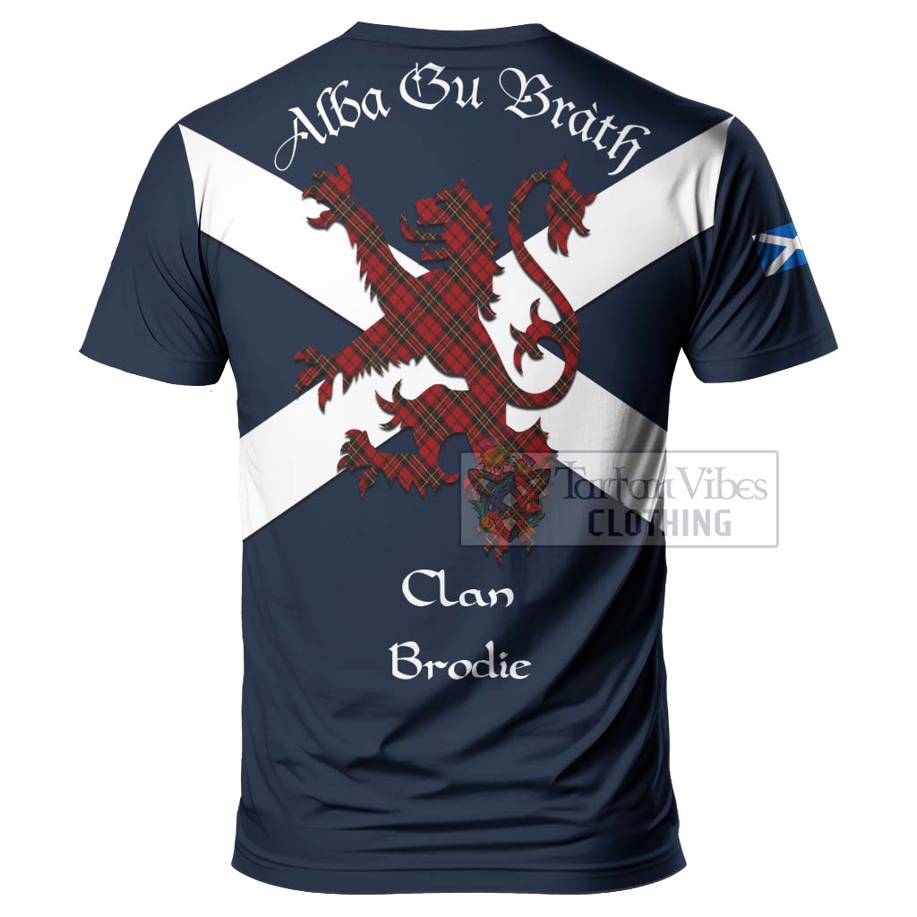 Tartan Vibes Clothing Brodie Tartan Lion Rampant T-Shirt – Proudly Display Your Heritage with Alba Gu Brath and Clan Name