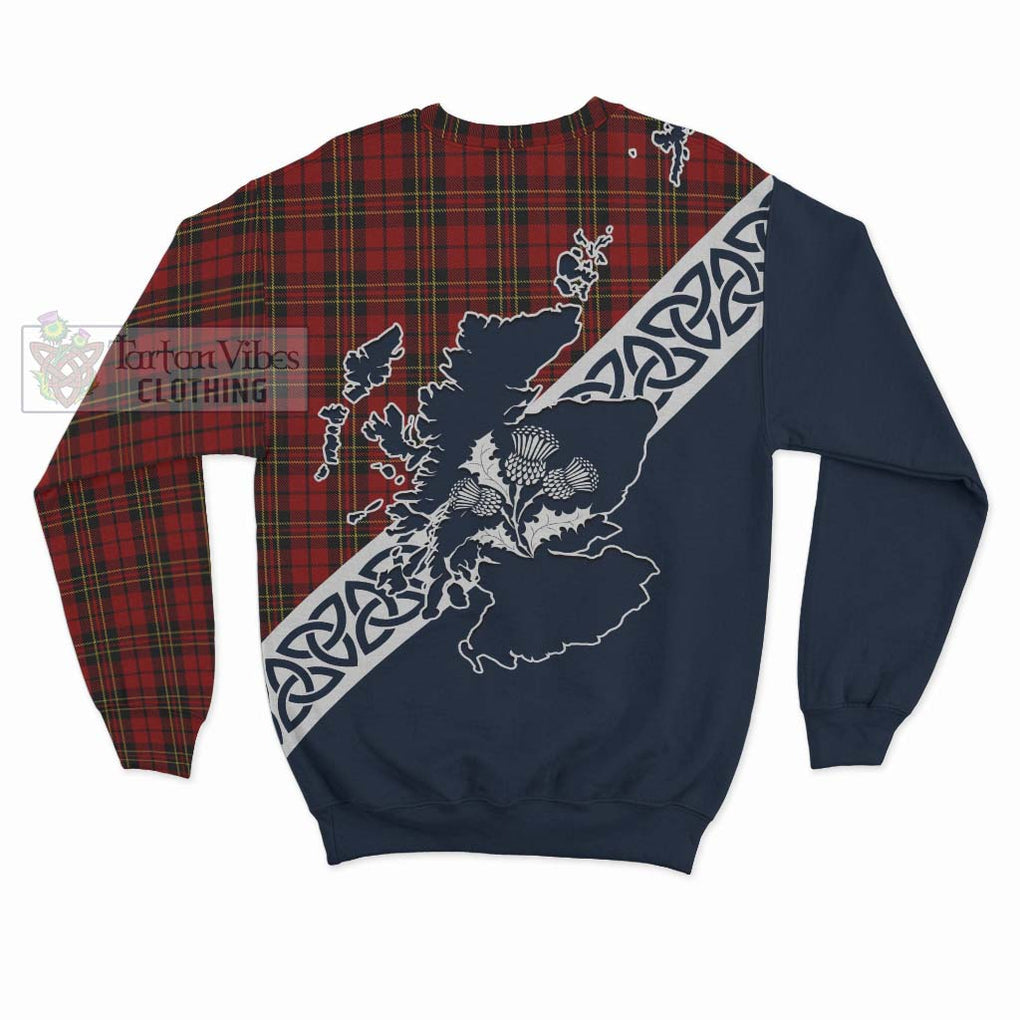 Tartan Vibes Clothing Brodie Tartan Sweatshirt Featuring Thistle and Scotland Map