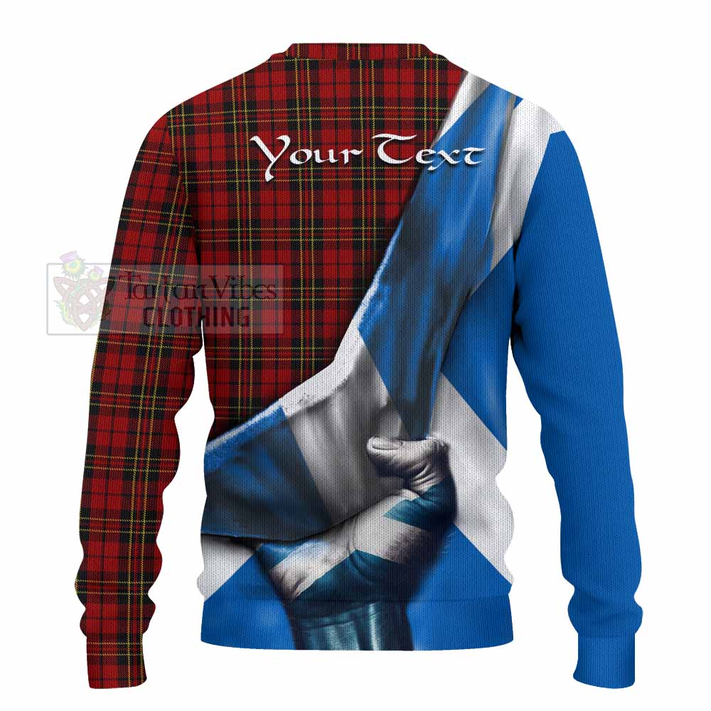 Tartan Vibes Clothing Brodie Tartan Knitted Sweater with Family Crest Scotland Patriotic Style