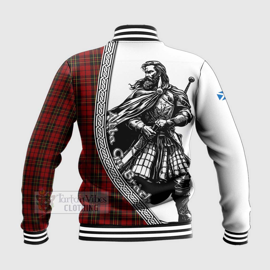 Tartan Vibes Clothing Brodie Tartan Clan Crest Baseball Jacket with Highlander Warrior Celtic Style