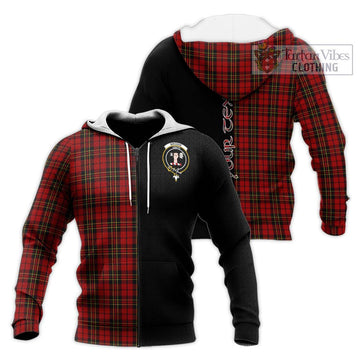 Brodie Tartan Knitted Hoodie with Family Crest and Half Of Me Style