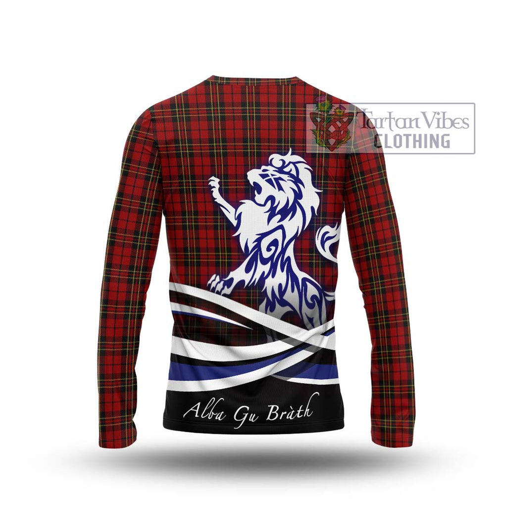 Brodie Tartan Long Sleeve T-Shirt with Alba Gu Brath Regal Lion Emblem - Tartanvibesclothing Shop