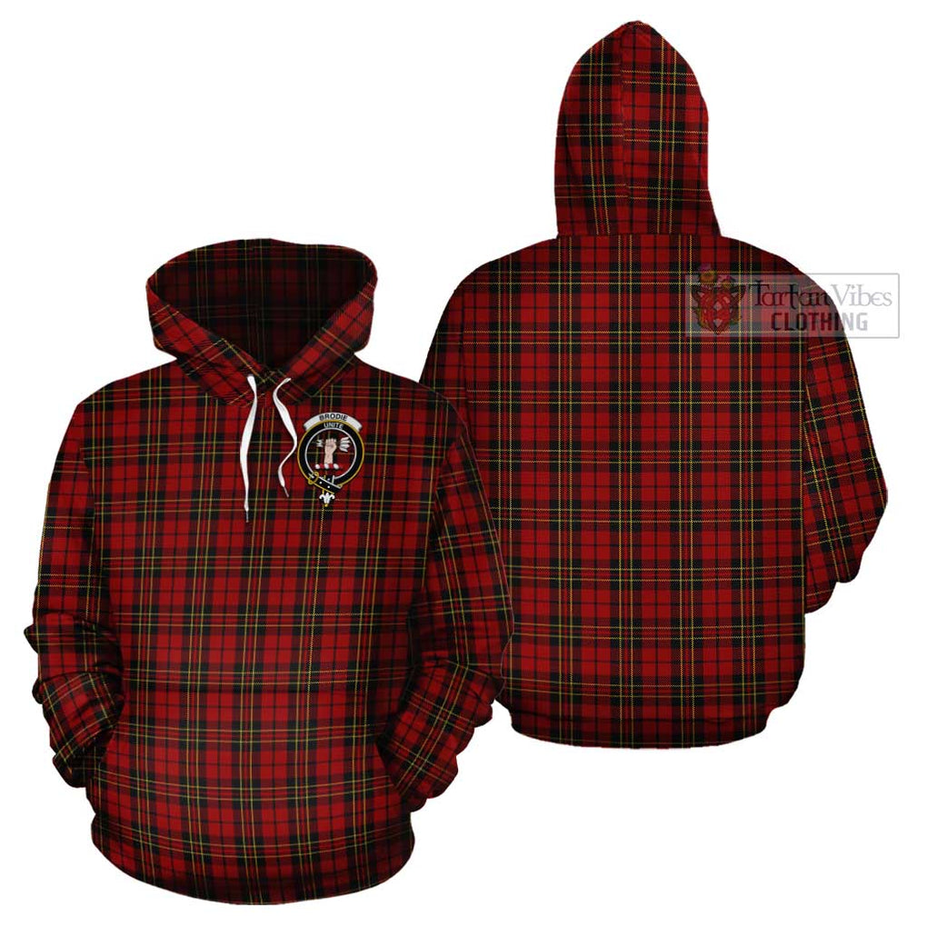 Brodie Tartan Cotton Hoodie with Family Crest Pullover Hoodie - Tartan Vibes Clothing