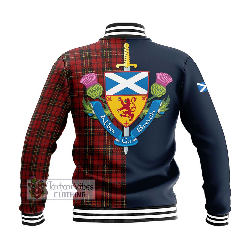 Tartan Vibes Clothing Brodie Tartan Baseball Jacket with Scottish Lion Royal Arm Half Style