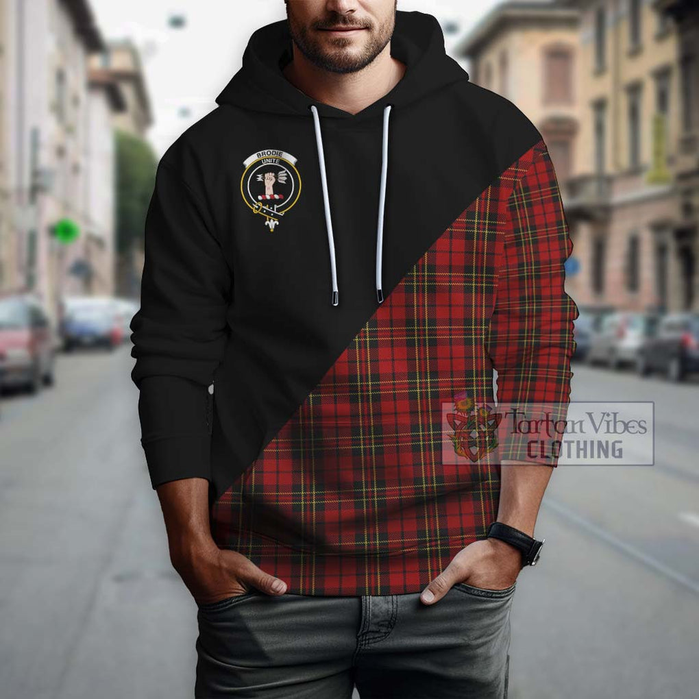 Brodie Tartan Hoodie with Family Crest and Military Logo Style - Tartanvibesclothing Shop