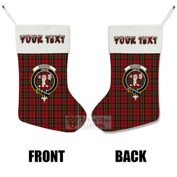 Brodie Tartan Family Crest Christmas Stocking with Personalized Text