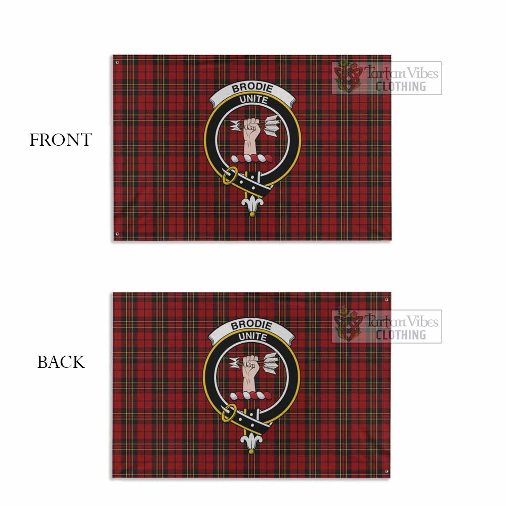 Tartan Vibes Clothing Brodie Tartan House Flag with Family Crest