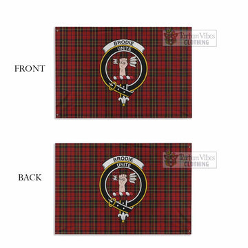 Brodie Tartan House Flag with Family Crest