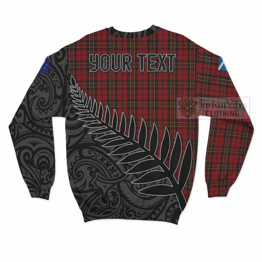 Tartan Vibes Clothing Brodie Crest Tartan Sweatshirt with New Zealand Silver Fern Half Style