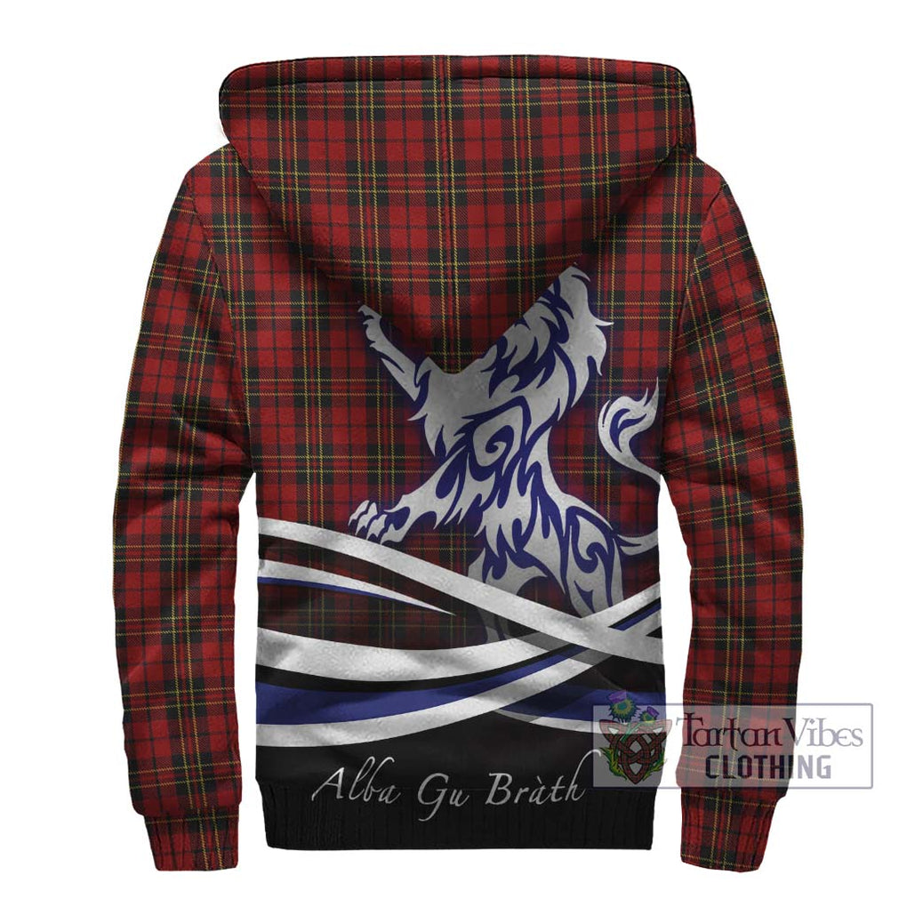 Brodie Tartan Sherpa Hoodie with Alba Gu Brath Regal Lion Emblem - Tartanvibesclothing Shop