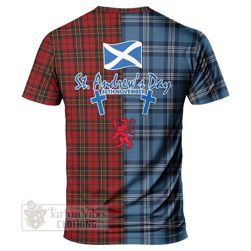 Tartan Vibes Clothing Brodie Tartan T-Shirt Happy St. Andrew's Day Half Tartan Style