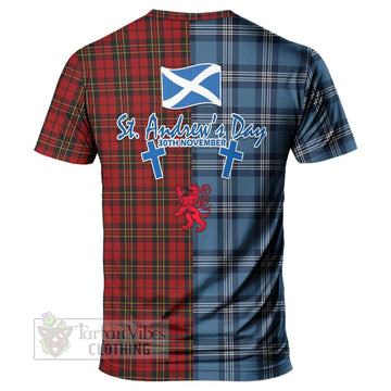 Brodie Tartan T-Shirt Happy St. Andrew's Day Half Tartan Style