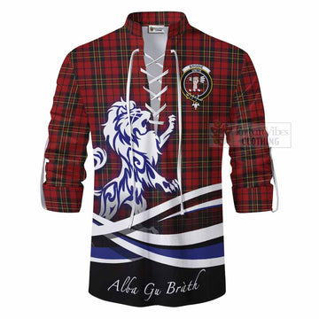 Brodie Tartan Ghillie Kilt Shirt with Alba Gu Brath Regal Lion Emblem