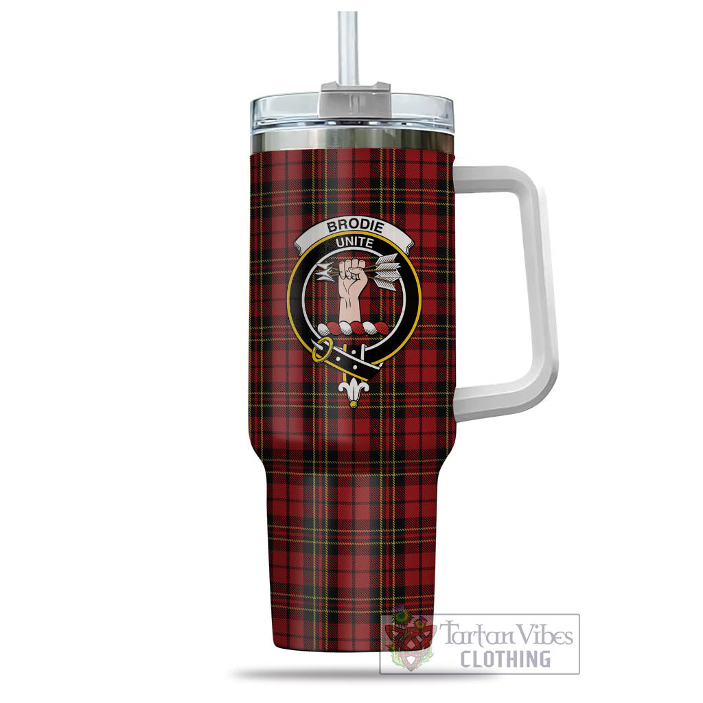 Tartan Vibes Clothing Brodie Tartan and Family Crest Tumbler with Handle