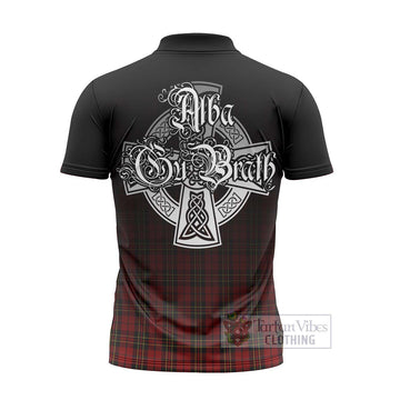 Brodie Tartan Zipper Polo Shirt Featuring Alba Gu Brath Family Crest Celtic Inspired