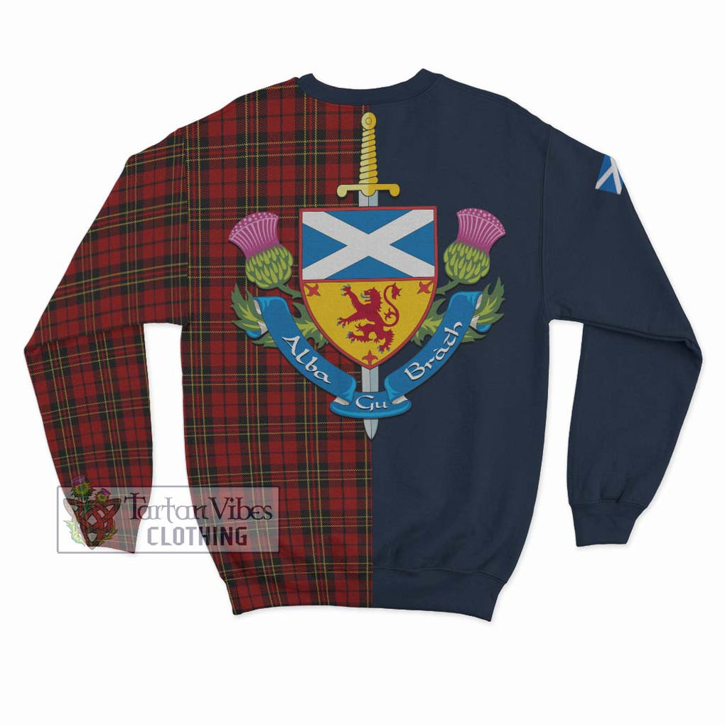 Tartan Vibes Clothing Brodie Tartan Sweatshirt with Scottish Lion Royal Arm Half Style