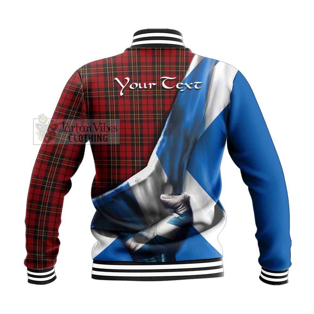 Tartan Vibes Clothing Brodie Tartan Baseball Jacket with Family Crest Scotland Patriotic Style