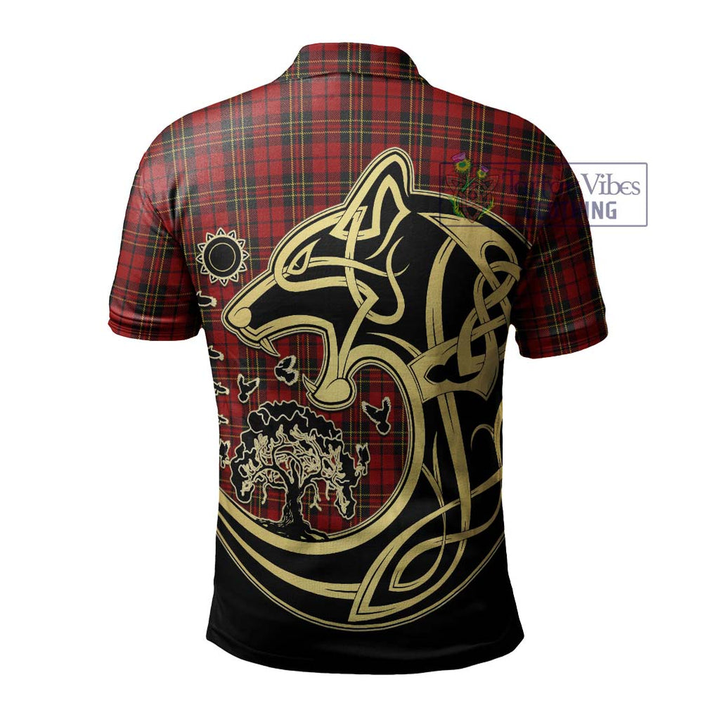 Brodie Tartan Polo Shirt with Family Crest Celtic Wolf Style - Tartanvibesclothing Shop