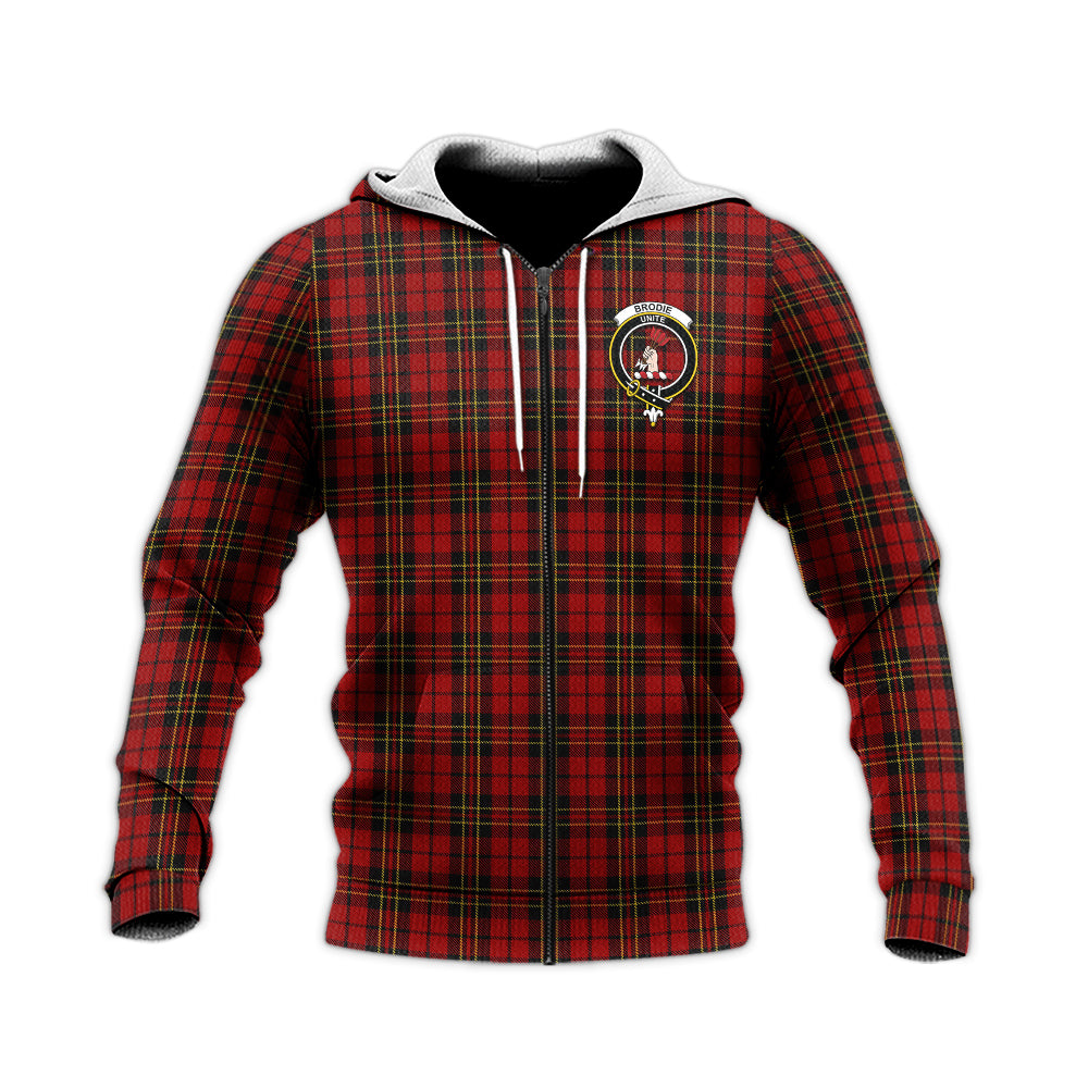 Brodie Tartan Knitted Hoodie with Family Crest Unisex Knitted Zip Hoodie - Tartanvibesclothing