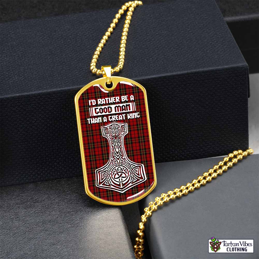 Tartan Vibes Clothing Brodie Tartan Dog Tag Necklace Viking Mjolnir Style