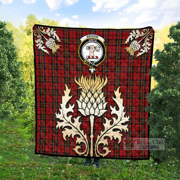 Brodie Tartan Quilt with Family Crest and Golden Thistle Style