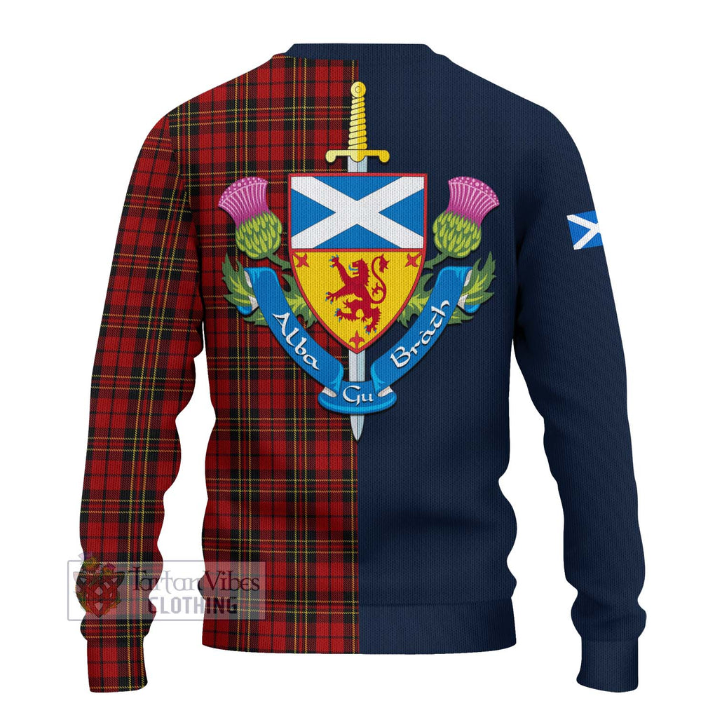 Tartan Vibes Clothing Brodie Tartan Knitted Sweater with Scottish Lion Royal Arm Half Style