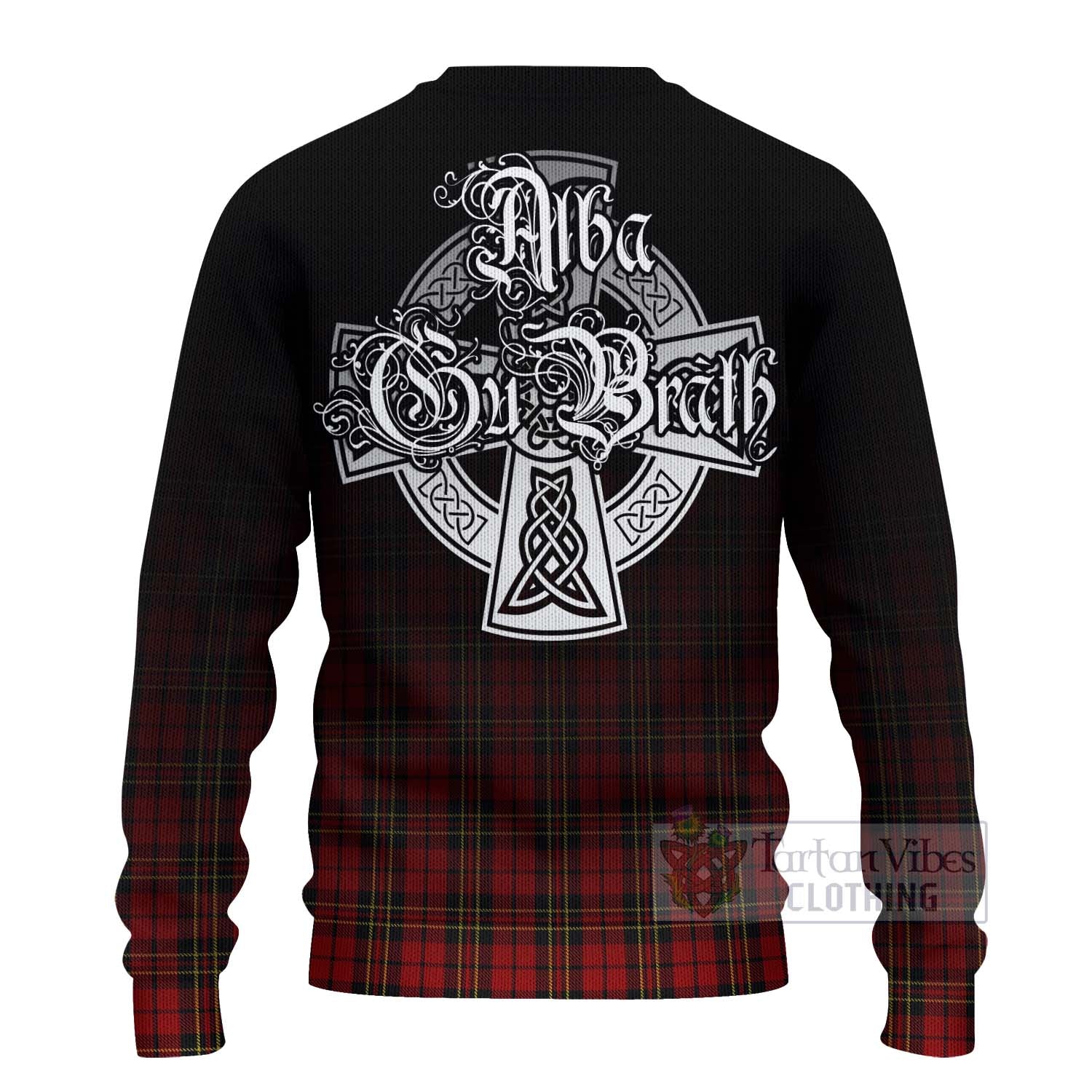 Tartan Vibes Clothing Brodie Tartan Knitted Sweater Featuring Alba Gu Brath Family Crest Celtic Inspired