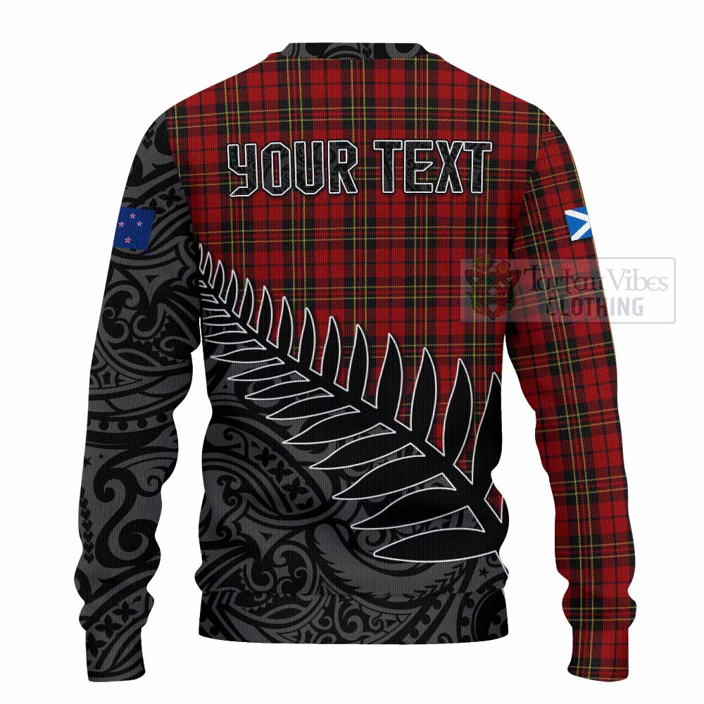 Tartan Vibes Clothing Brodie Crest Tartan Knitted Sweater with New Zealand Silver Fern Half Style