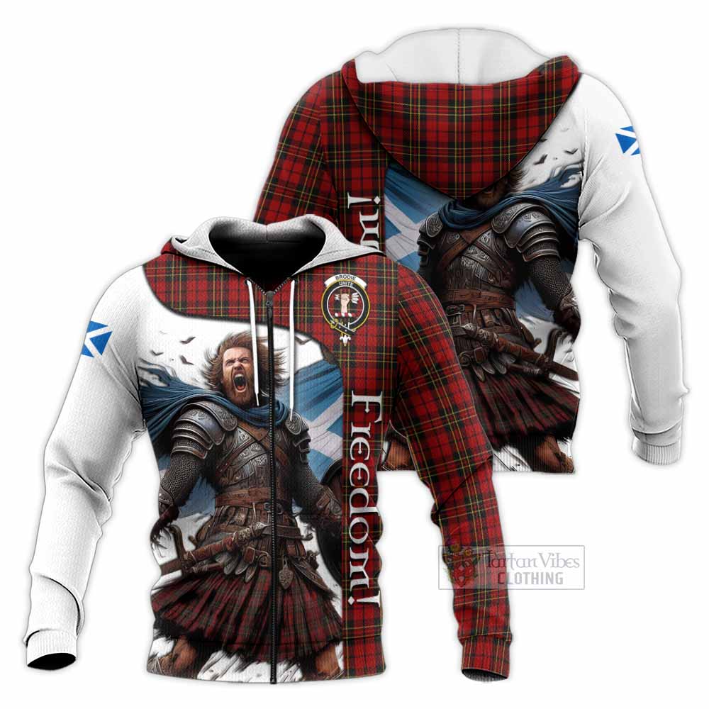 Tartan Vibes Clothing Brodie Crest Tartan Knitted Hoodie Inspired by the Freedom of Scottish Warrior