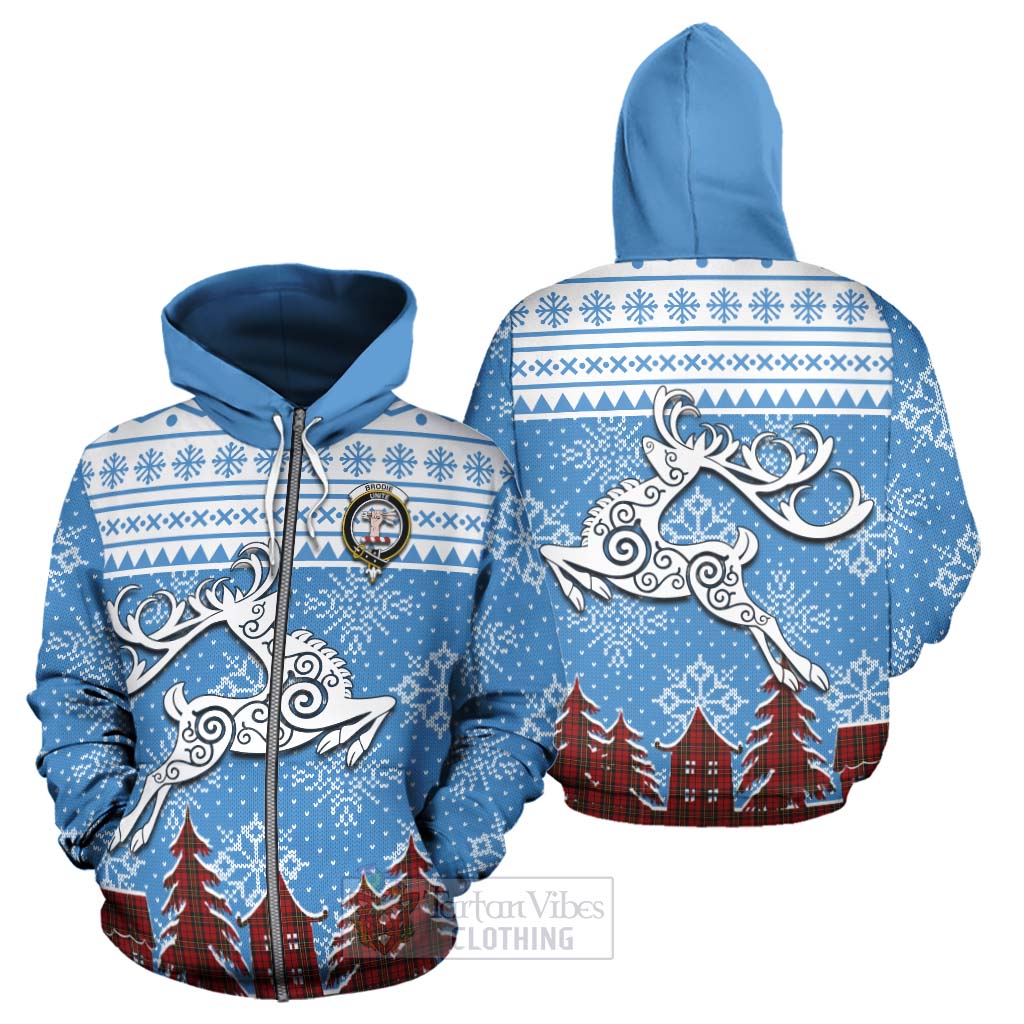 Tartan Vibes Clothing Brodie Clan Christmas Hoodie Celtic Reindeer Style