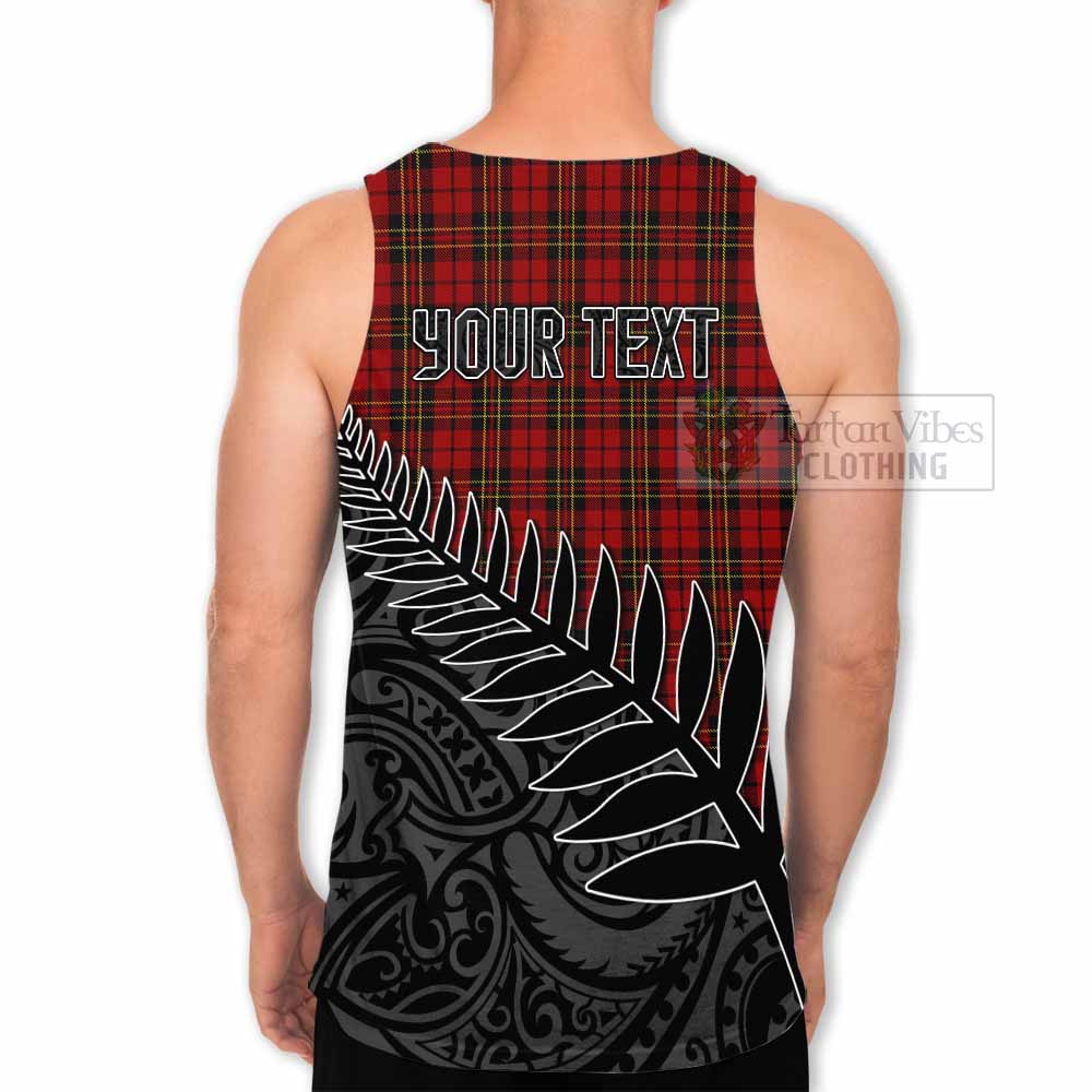 Tartan Vibes Clothing Brodie Crest Tartan Men's Tank Top with New Zealand Silver Fern Half Style