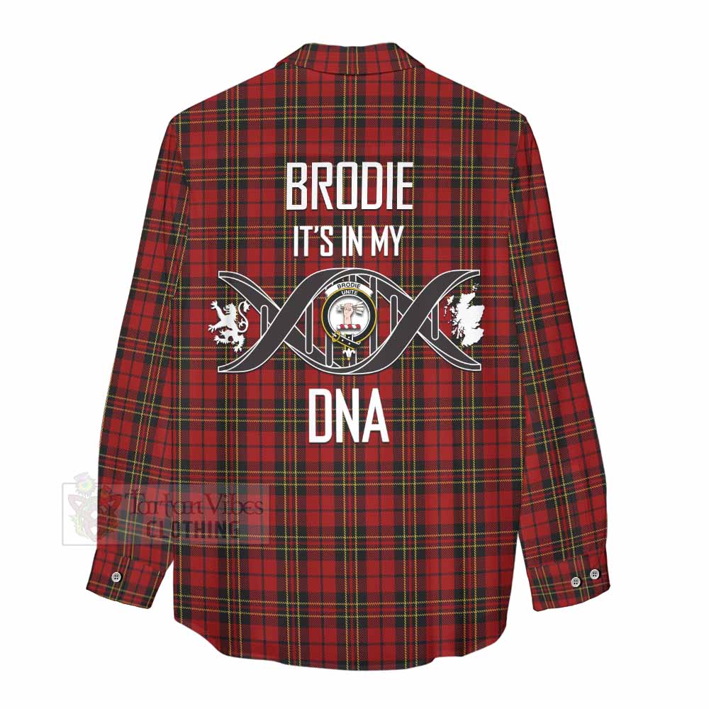 Tartan Vibes Clothing Brodie Tartan Women's Casual Shirt with Family Crest DNA In Me Style