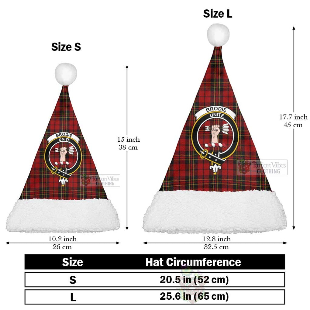 Tartan Vibes Clothing Brodie Tartan Christmas Santa Hats with Family Crest